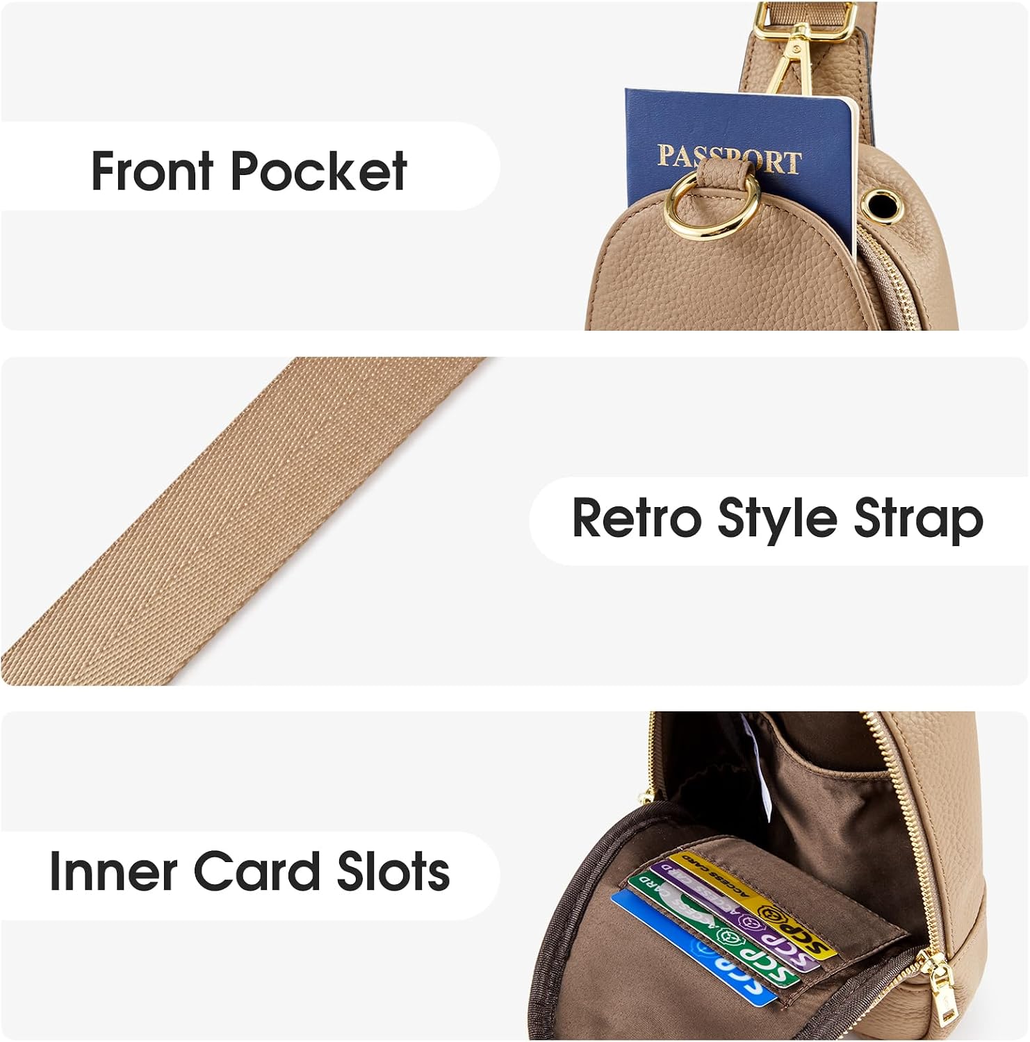 Thumbnail 6 de Kattee Bolso cruzado piel pequeño con bloqueo RFID