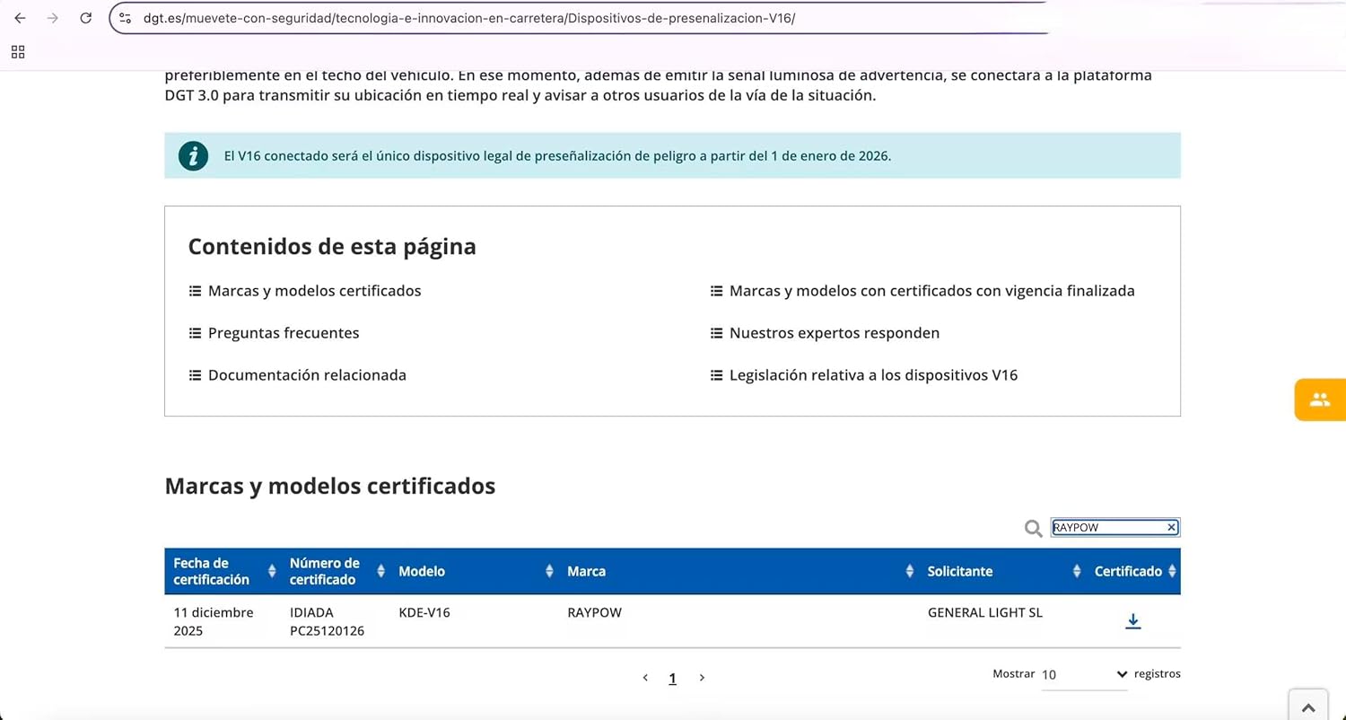 Detalle 2 de RAYPOW RP-V16-PACK3 Baliza V16 homologada 1 km