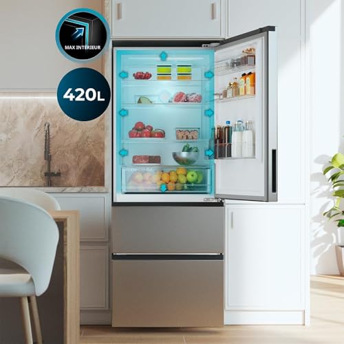 Detalle 2 de Cecotec Réfrigérateur Porte Française No Frost Bolero FD 420 Inox E – 420 L