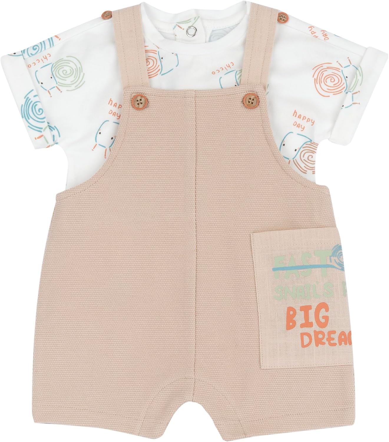 Thumbnail 6 de Chicco Salopette Neonato e Neonata: completo cotone con body e colletto, Made in Italy