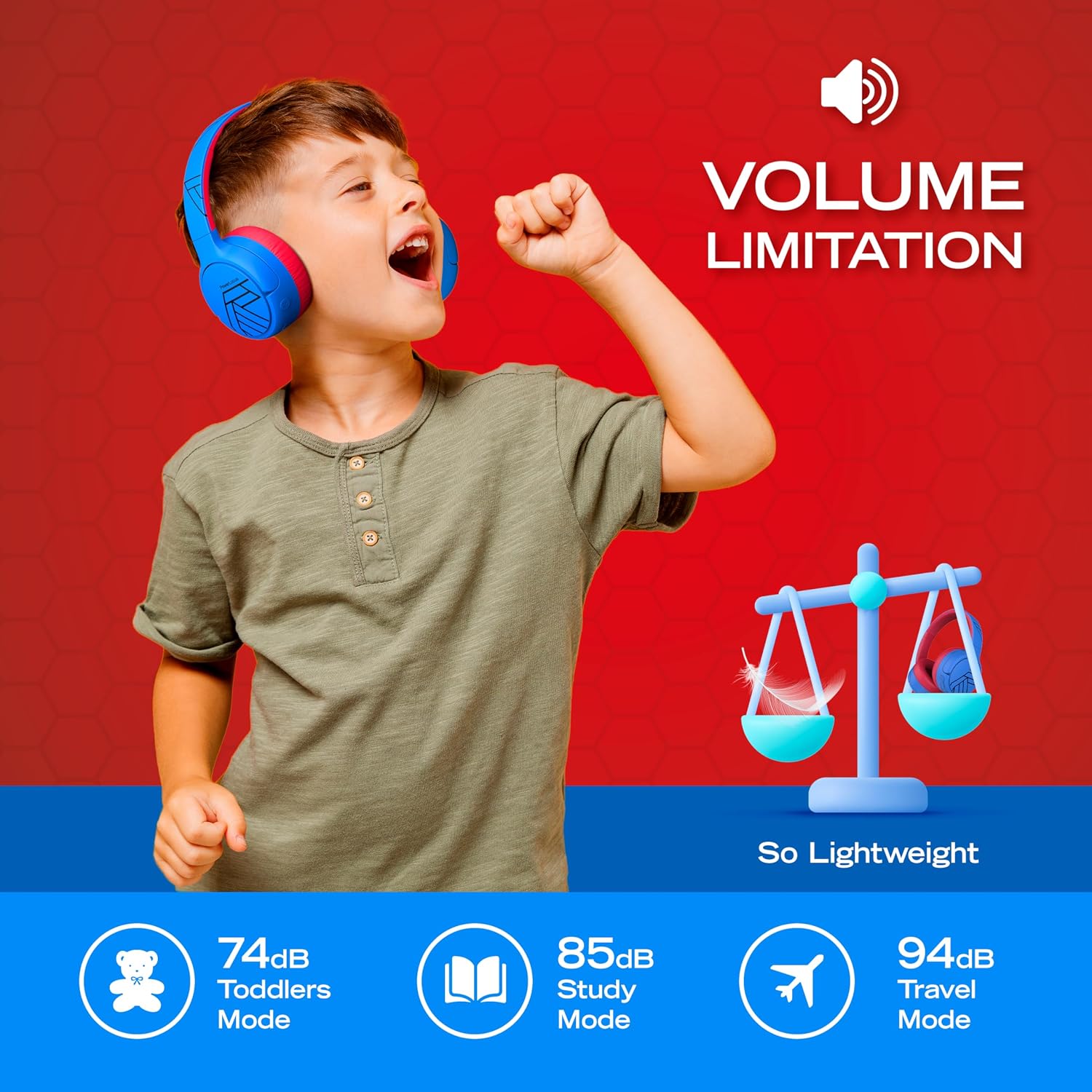 Thumbnail 4 de PowerLocus Kids Active Noise Cancelling Headphones 60H