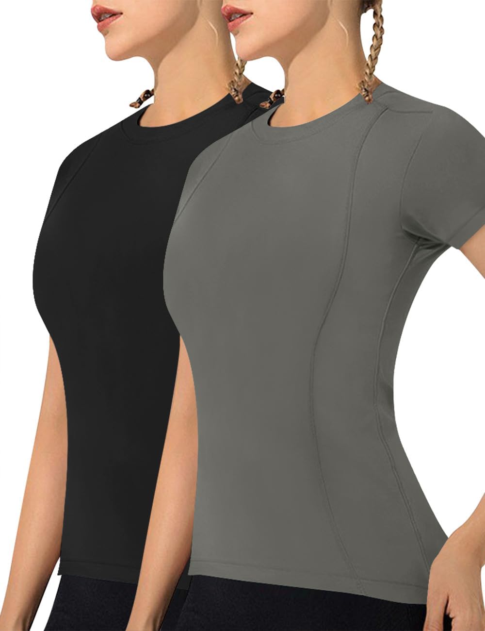 Thumbnail 4 de IECCP Women's Gym Shirts Quick Dry Short Sleeve