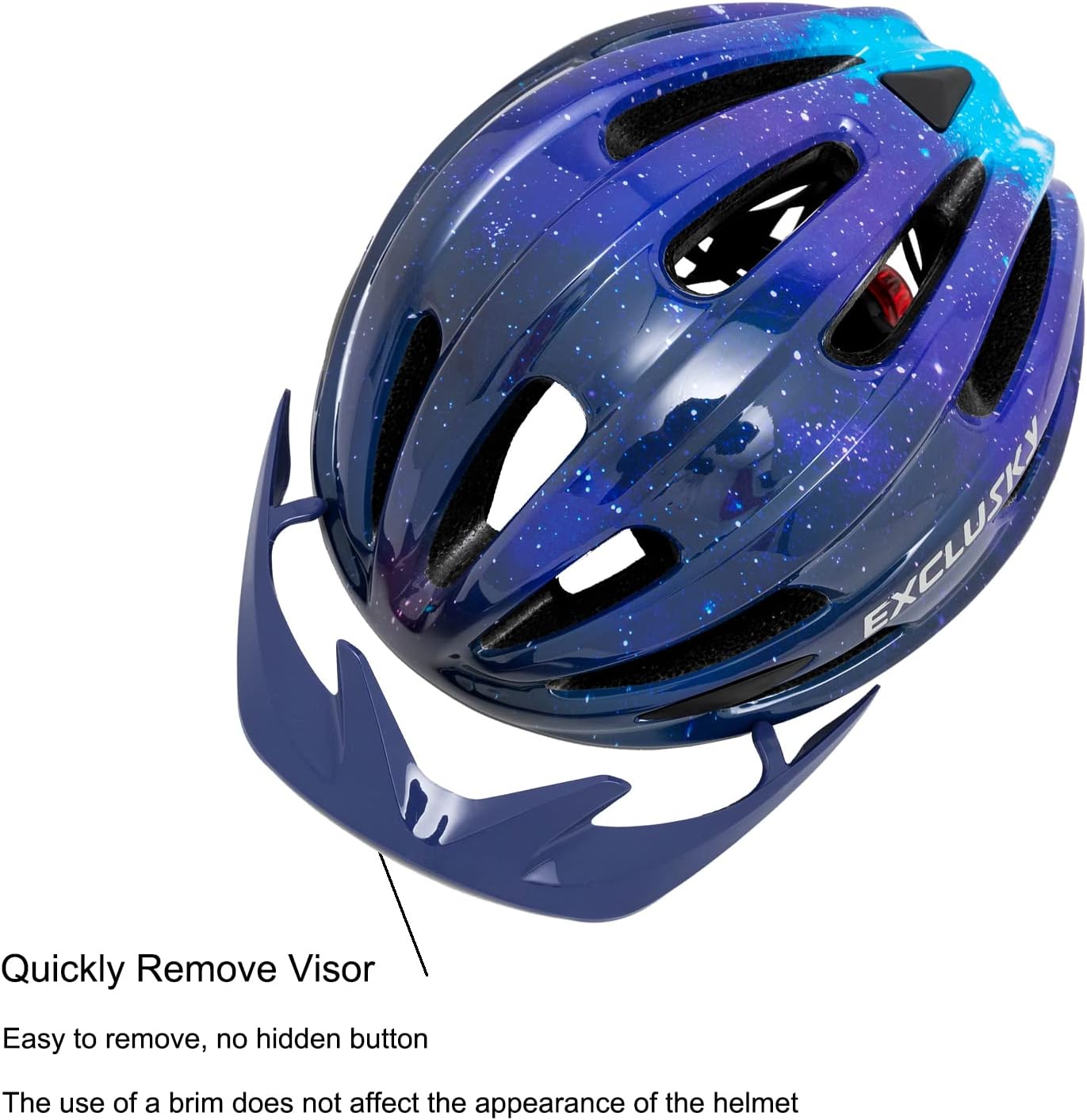 Detalle de Exclusky Kids Bike Helmet with Visor, Adjustable 50–57cm (Age 5–12) and LED Light