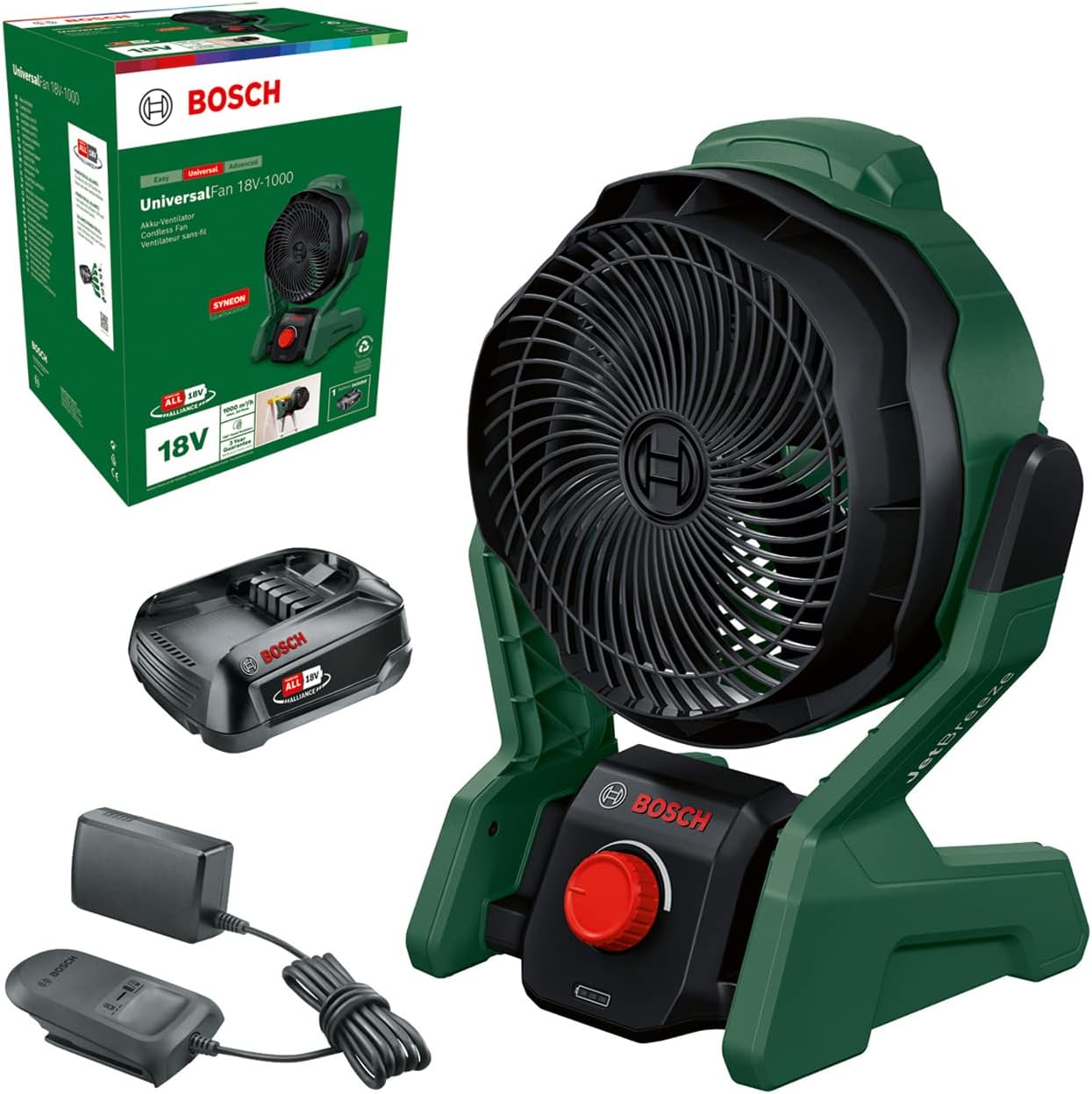 Bosch Home and Garden UniversalFan 18V-1000 : ventilateur portable sans fil 18 V (JetBreeze)