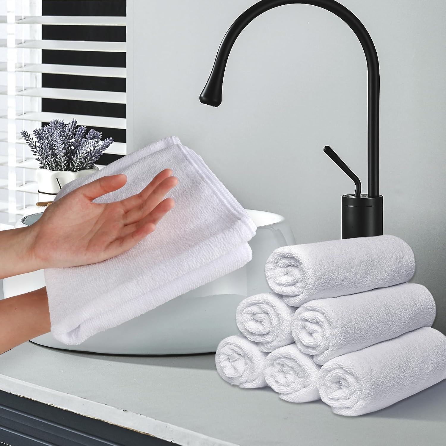 Thumbnail 6 de UNIMADE Salon Towels 24 Pack: Ultra-Soft Microfiber Hand Towels, 16x29 inches
