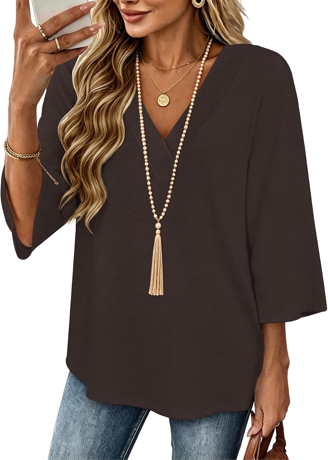 Detalle de KK-Nature Women's V-Neck Top