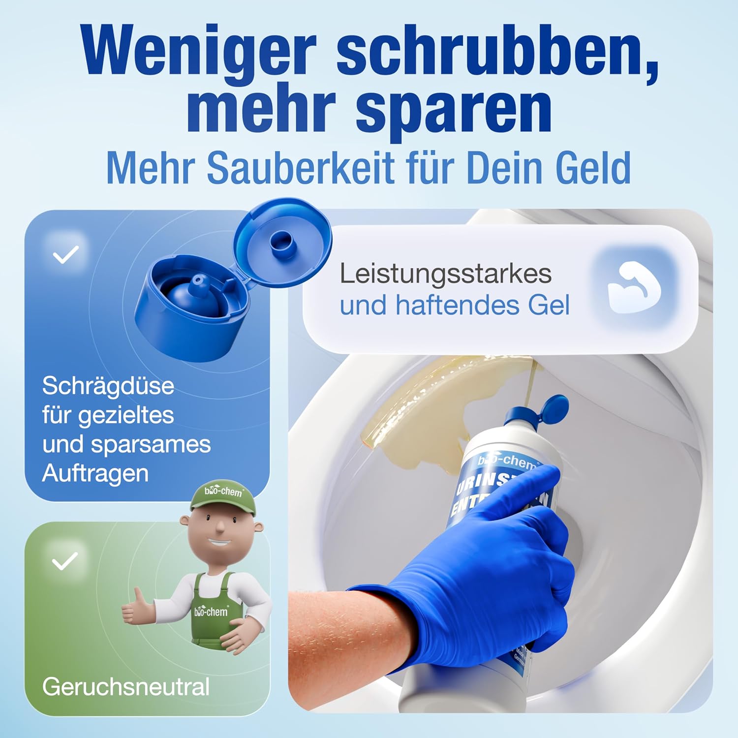 Thumbnail 3 de bio-chem Urinsteinentferner extra stark WC-Reiniger 1L – Hochkonzentriert, chlorfrei, gegen Ablagerungen und Gerüche