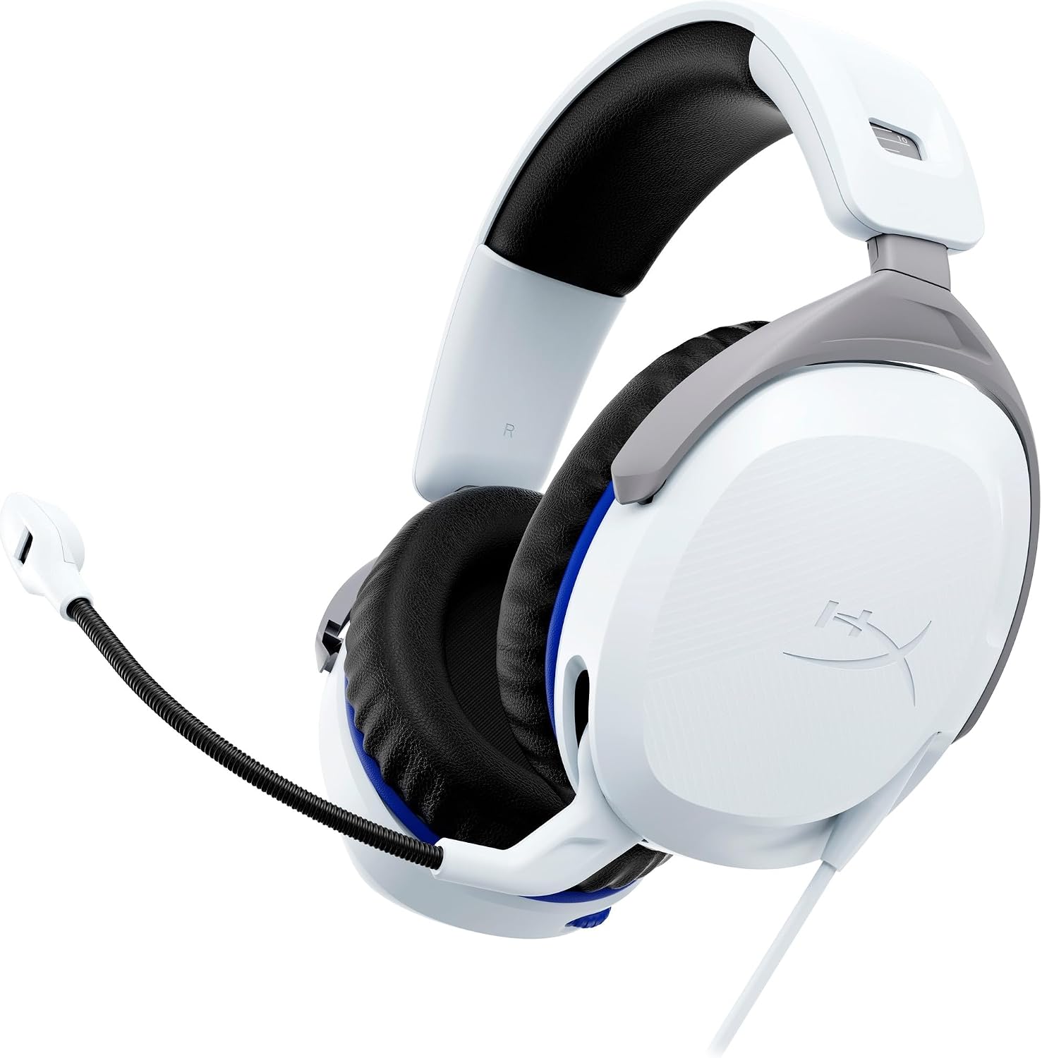 Detalle de HyperX Cloud Stinger II – Cuffie da gaming cablate 3,5 mm con memory foam e microfono swivel-to-mute, bianco