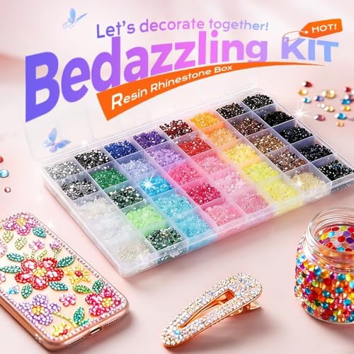 Detalle de GRLGOGO Bedazzler Kit Glitzersteine: 40 Colours, 40000 Pcs, 3mm Resin Bedazzling Kit