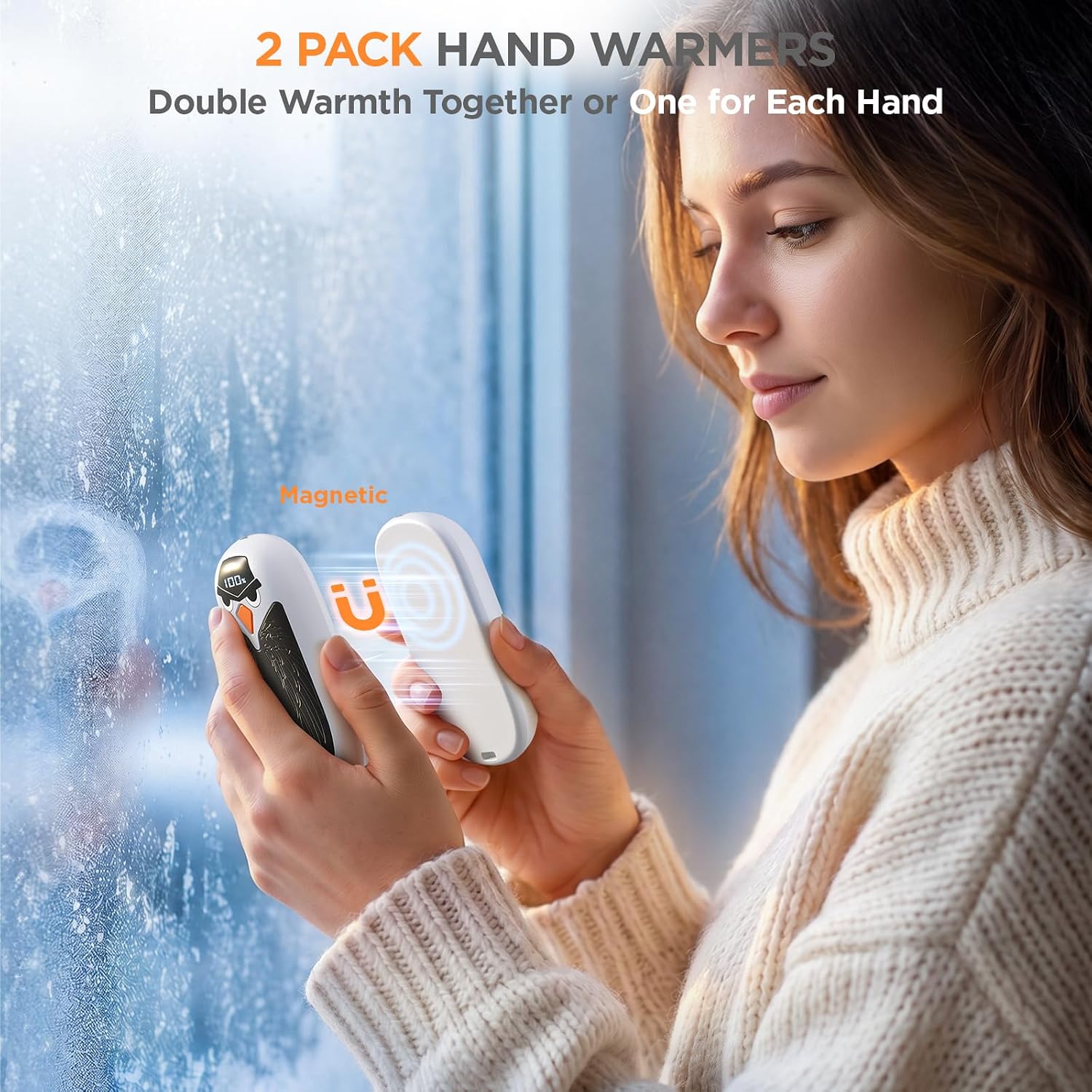 Detalle de FYALLASO YI08 Rechargeable Hand Warmers, 2-Pack with LED Display