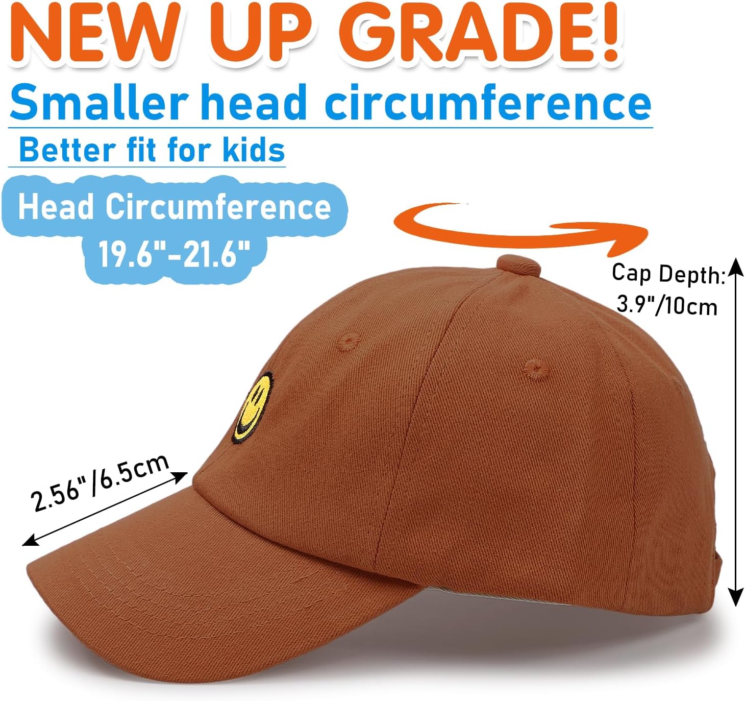 Detalle de SONMONY Smile Face Toddler Baseball Cap: Cute, Adjustable Sun Protection for 3–12 Years