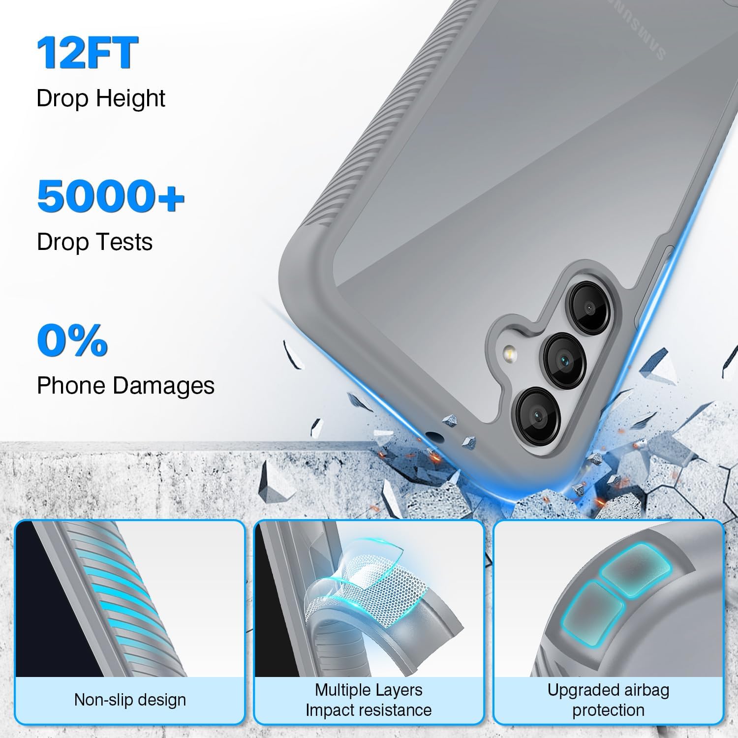 Detalle de CENHUFO Samsung Galaxy A16 360° protective case