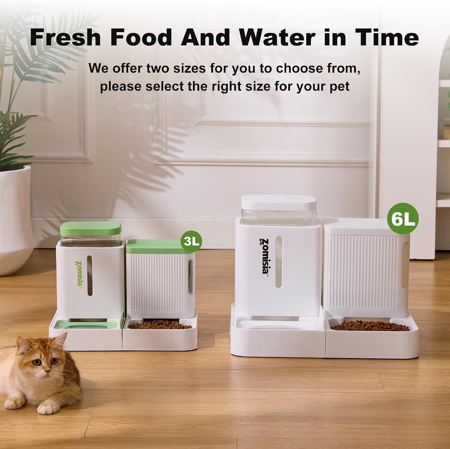 Thumbnail 6 de ZOMISIA EUC060203013L Gravity Cat Feeder and Water Dispenser, 0.8-Gallon x 2