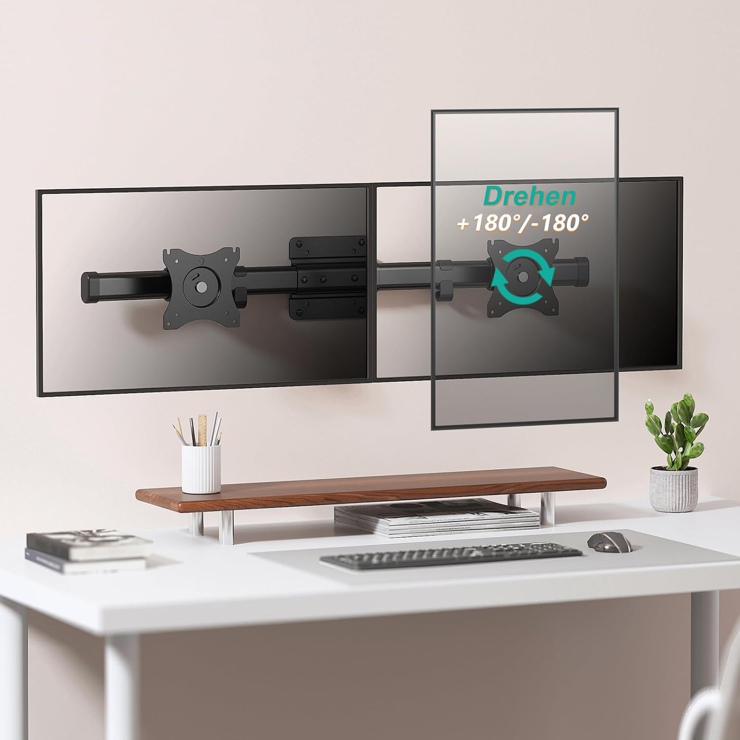 Thumbnail 5 de WALI Dual Monitor Wandhalterung