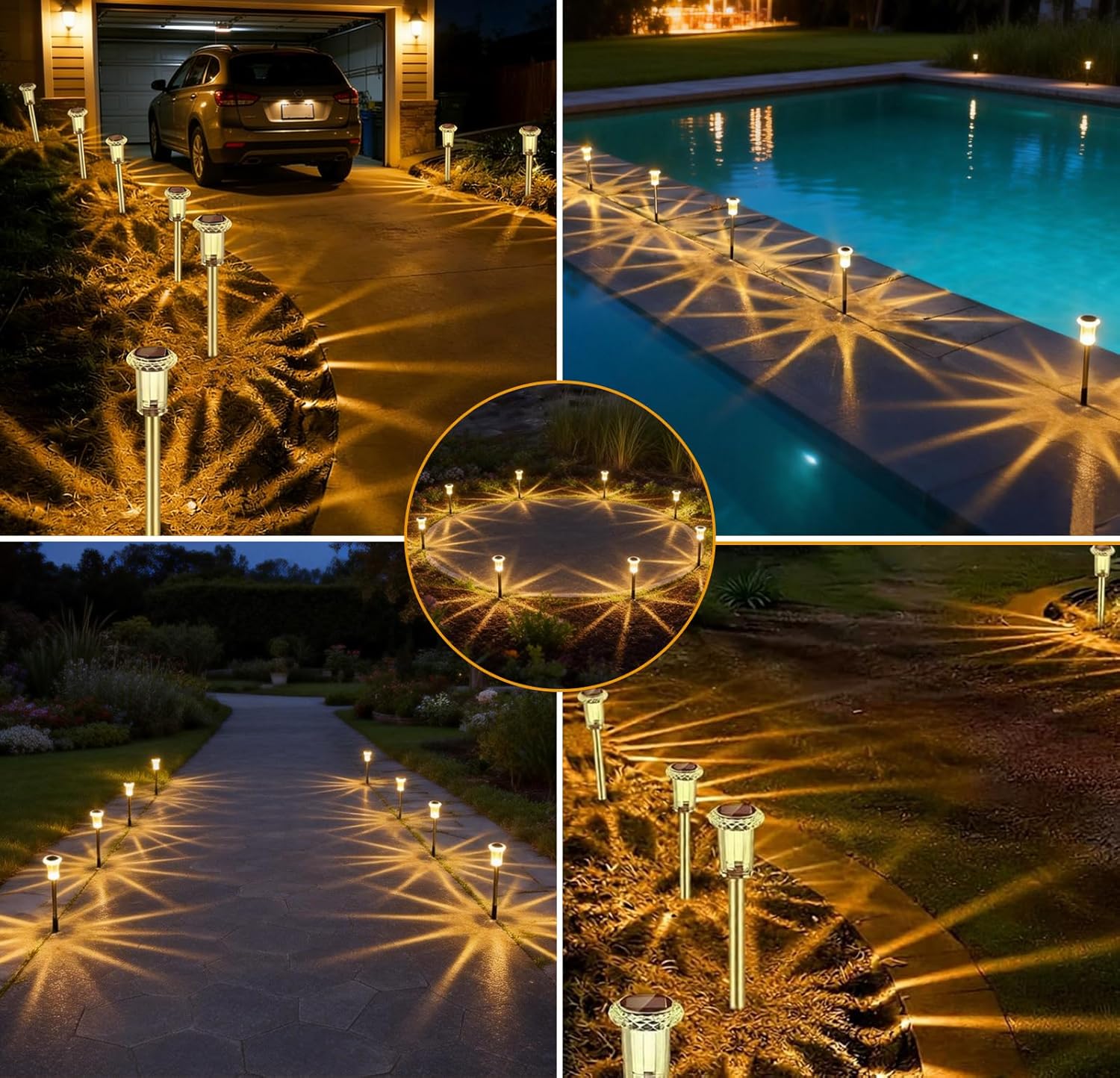 Thumbnail 5 de Aourow Lampade Solari da Giardino per Esterni (6 pezzi) con luce calda, accensione automatica e IP65