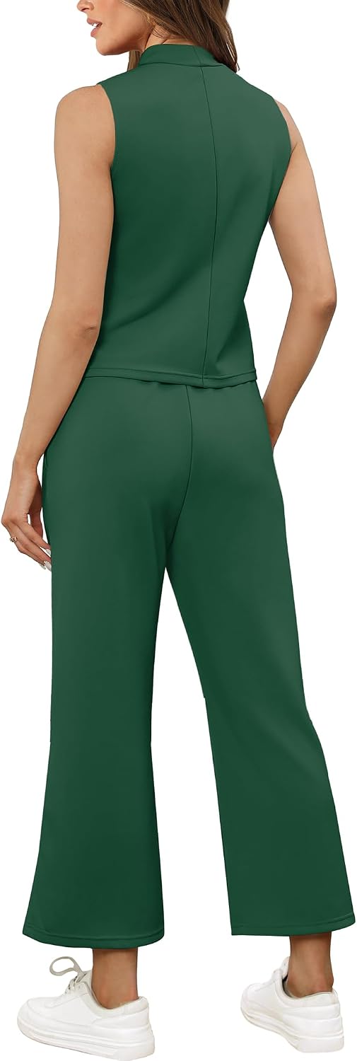 Thumbnail 4 de SAMPEEL Two Piece Set Wide Leg Crop Pants