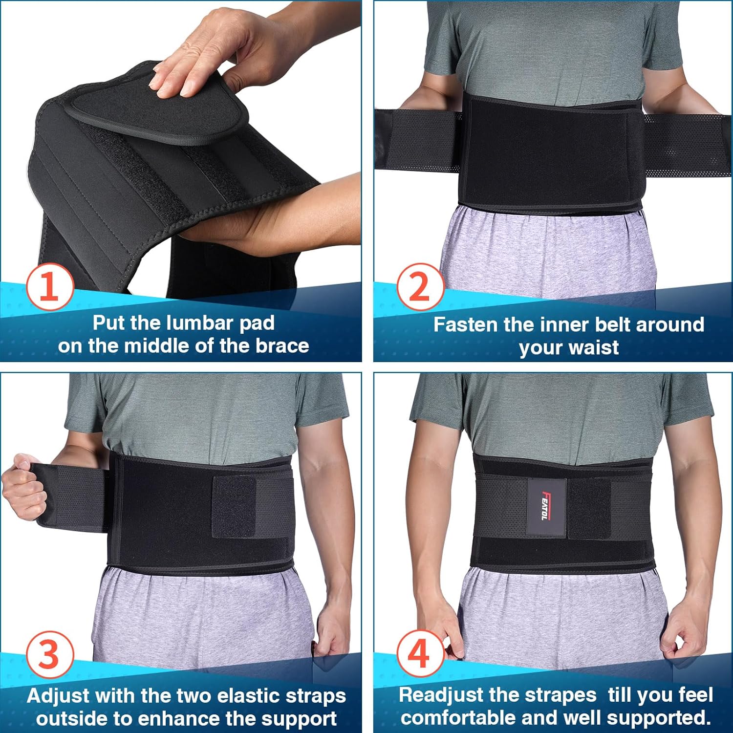 Thumbnail 5 de FEATOL Back Brace 4XL Lumbar Support 🩺