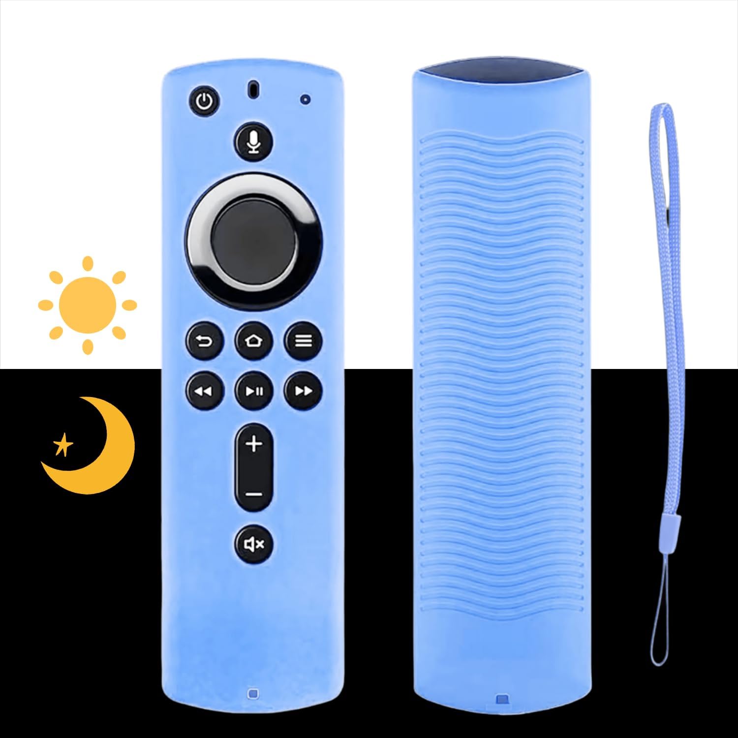 Detalle de 2 Pack Glow-in-the-Dark Protective Silicone Remote Covers (3rd Gen) – SkyBlue & Purple