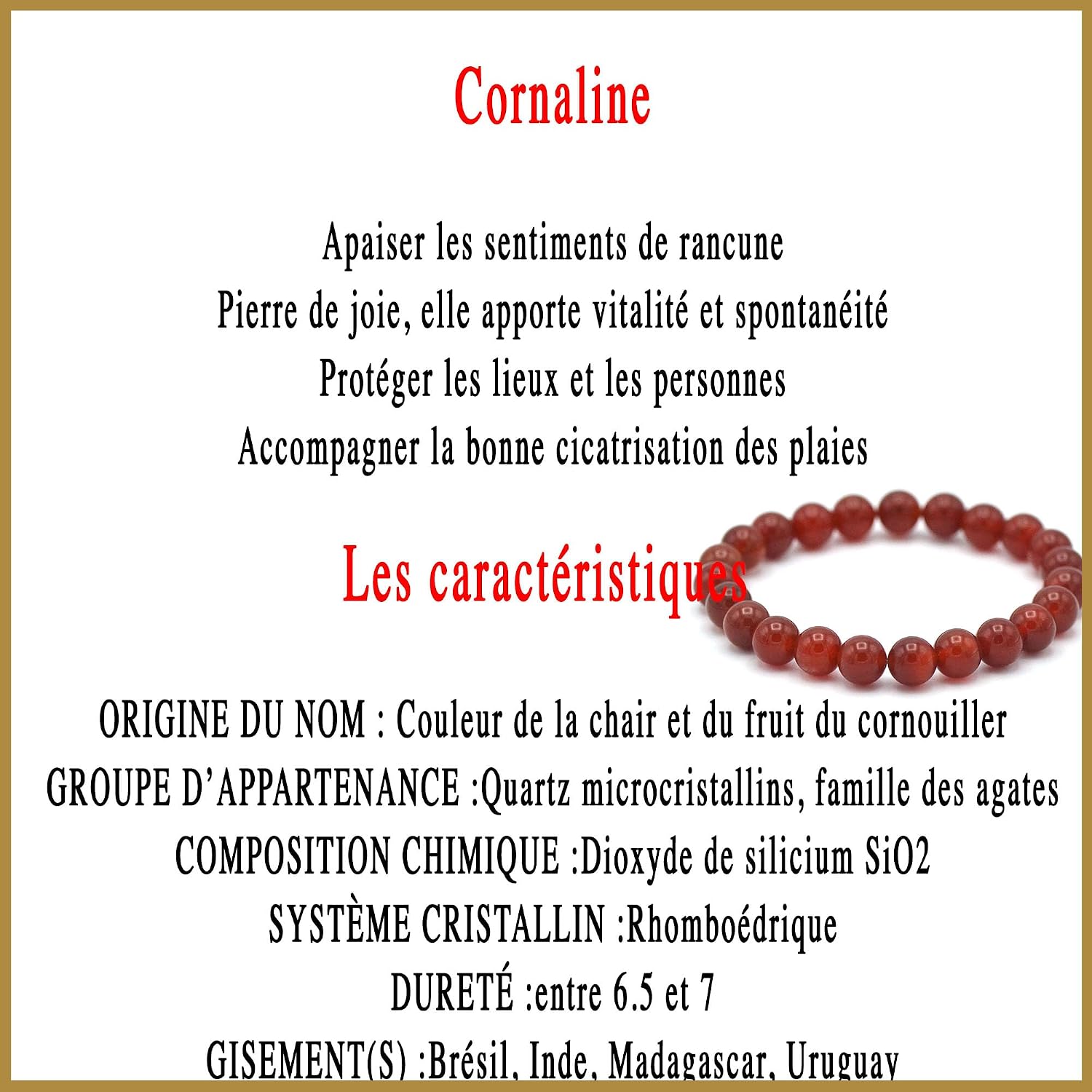 Thumbnail 2 de Miracles Minéraux Bijoux Cheveux Cornaline