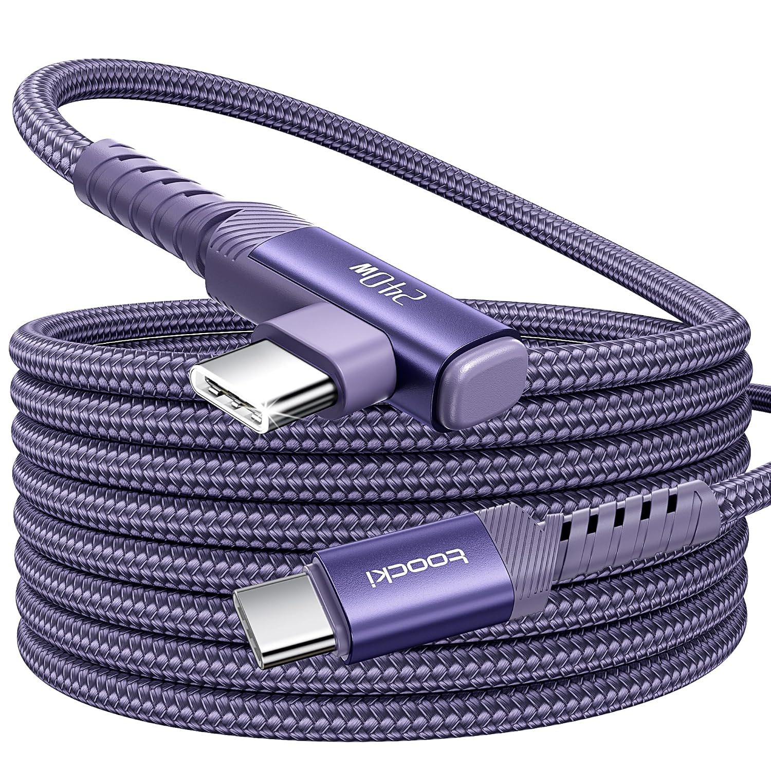 Detalle de toocki cable USB C a USB C 240W 2M 90°