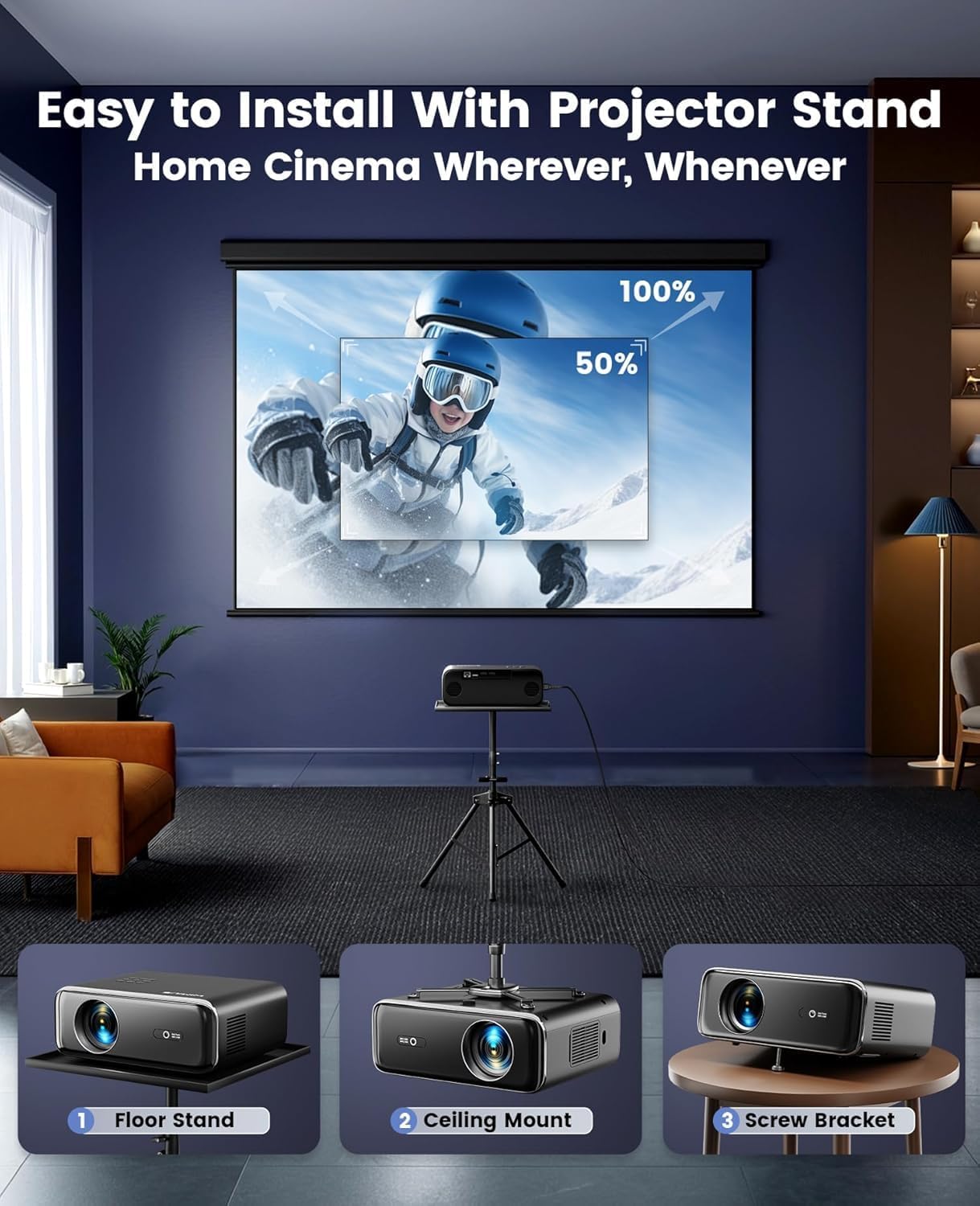 Thumbnail 5 de P62 Pro 800ANSI Smart Outdoor Projector 📽