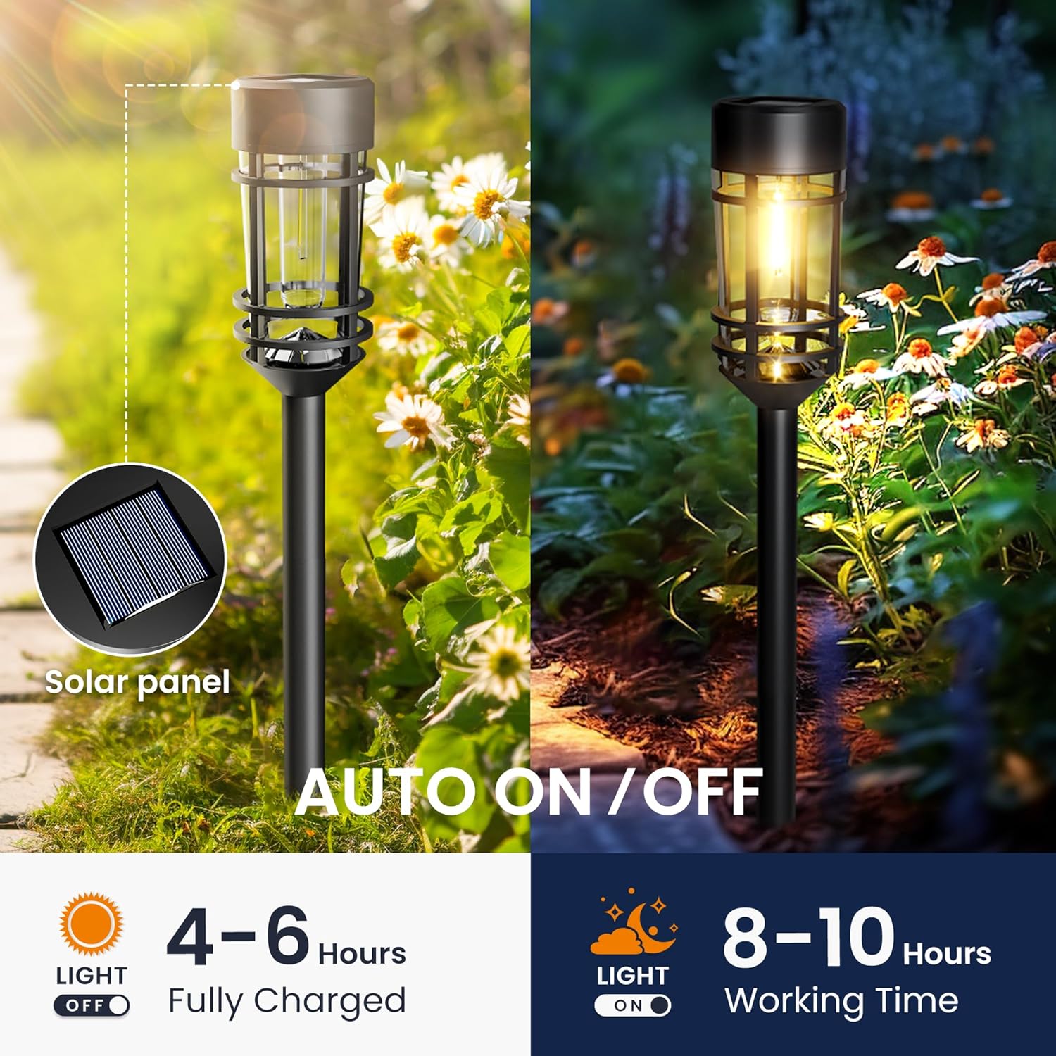 Thumbnail 2 de GIGALUMI Solar Lights Outdoor Garden 8 Pack – Waterproof warm white solar pathway lights