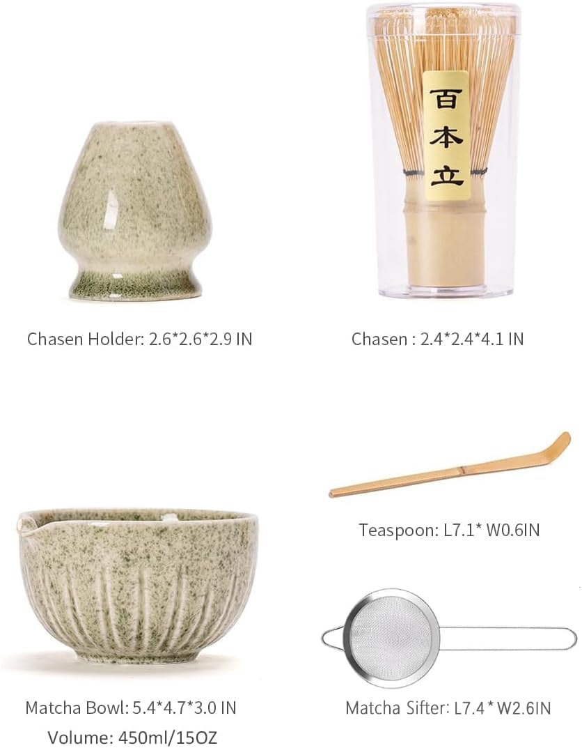 Detalle 2 de TANG PIN Matcha Set (15 oz) with Match Bowl, Bamboo Whisk, Scoop, and Chasen Holder