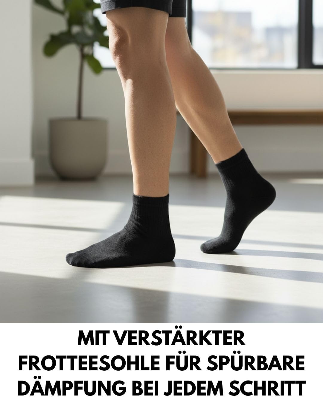 Detalle de sockenkauf24 10 Paar kurze Sportsocken (Quarter) Tennissocken – atmungsaktive Baumwolle für Damen & Herren