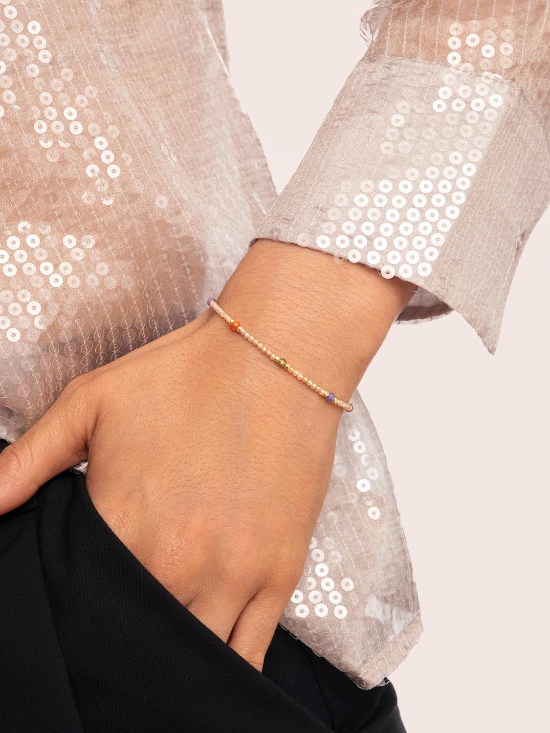 Detalle 2 de SINGULARU Pulsera Glam acero baño oro 18Kt, 19 cm 💍