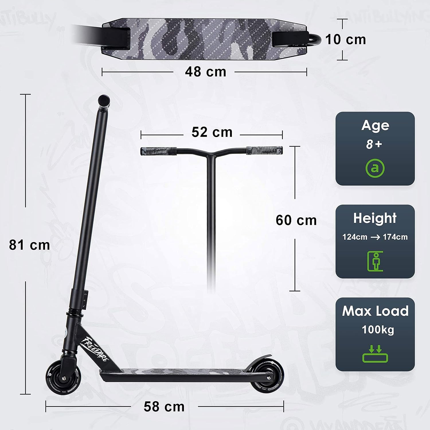 Thumbnail 1 de FREEDARE Pro Stunt Scooter for Kids 8 Years and Up – a practical entry to freestyle