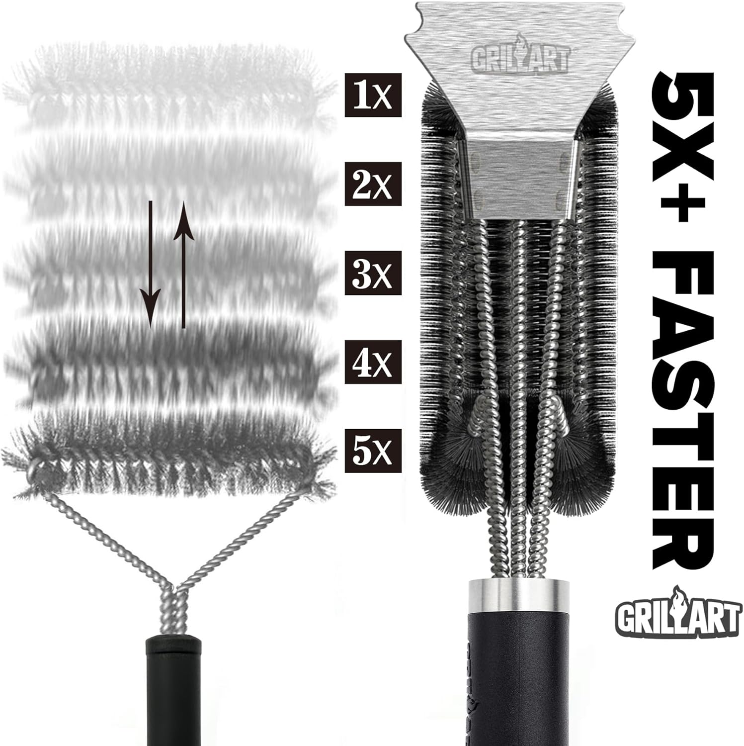 Thumbnail 2 de GRILLART 18-Inch Grill Brush and Scraper