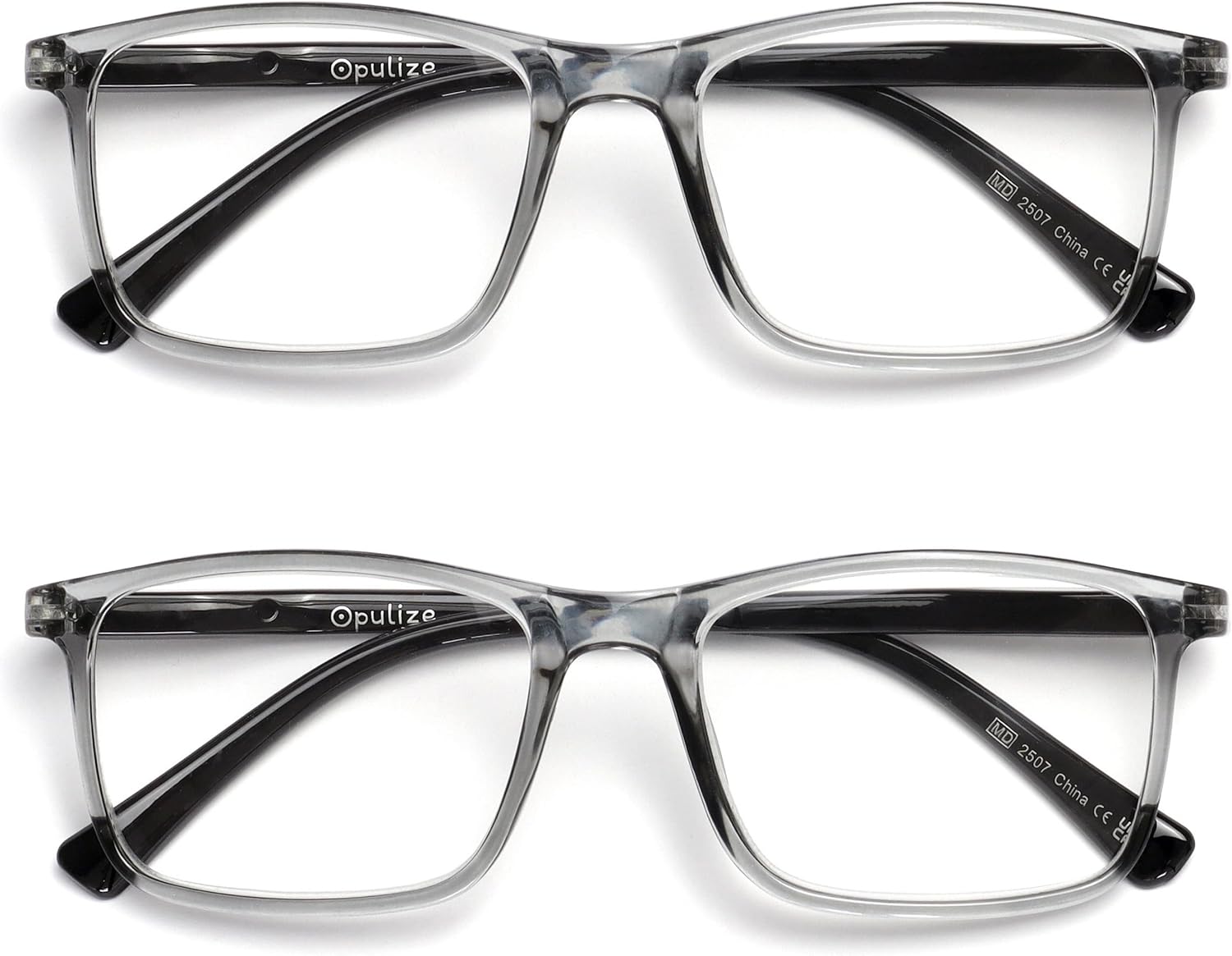 Detalle de OPULIZE RR4 Ink Lesse – okulary do czytania, 2-pak, duże prostokątne oprawki