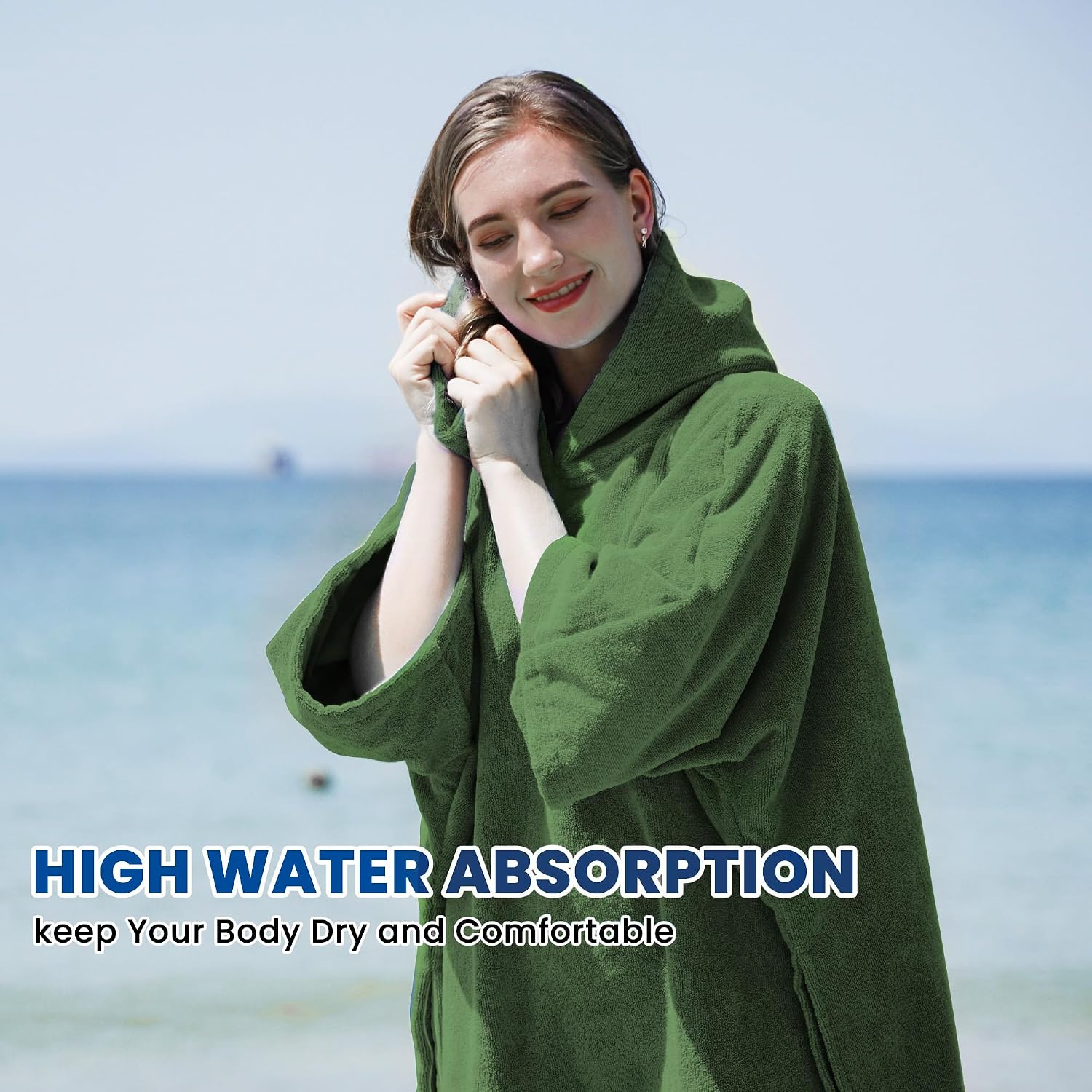 Detalle 2 de Winthome Changing Bath Robe, Surf Poncho Towel with Hooded