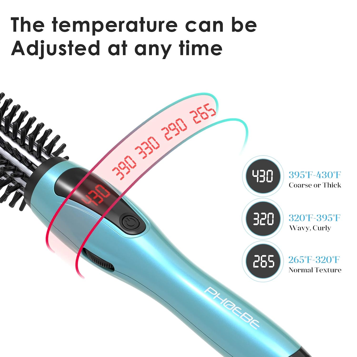 Thumbnail 3 de PHOEBE 1-Inch Curling Iron Brush with Ceramic & Tourmaline Ionic Tech, Anti-Scald Bristles
