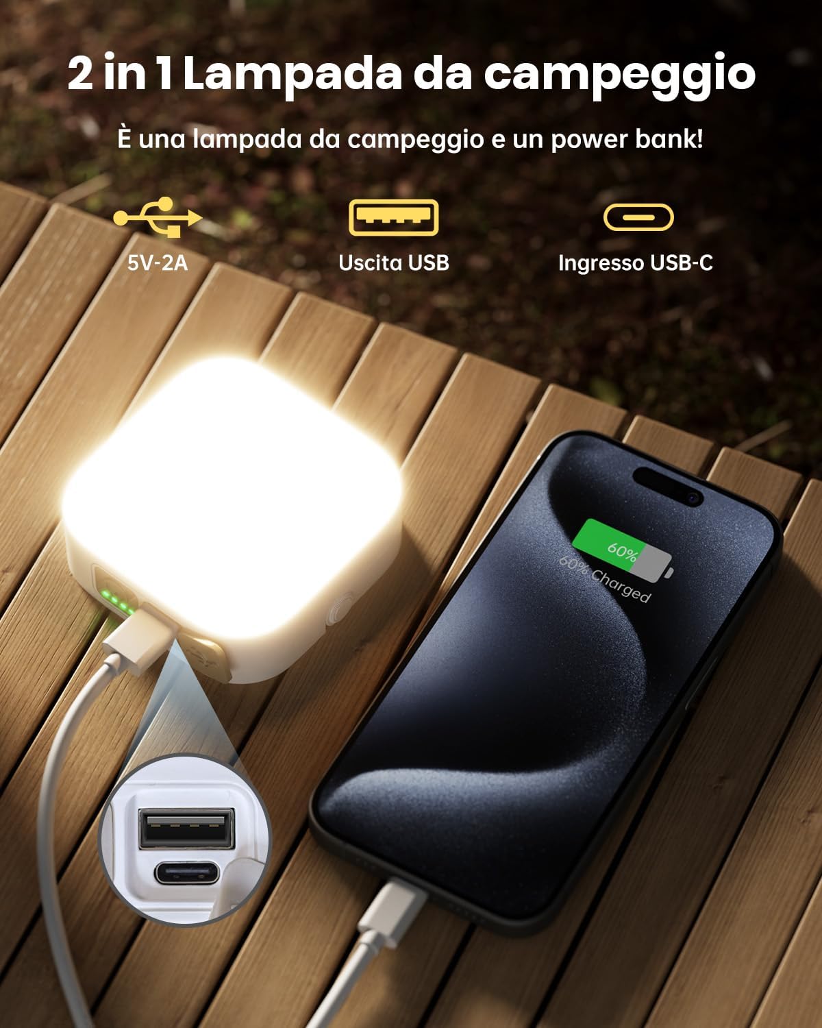 Thumbnail 4 de Eventek Lampada da campeggio 4000 lm, 10000 mAh ⛺