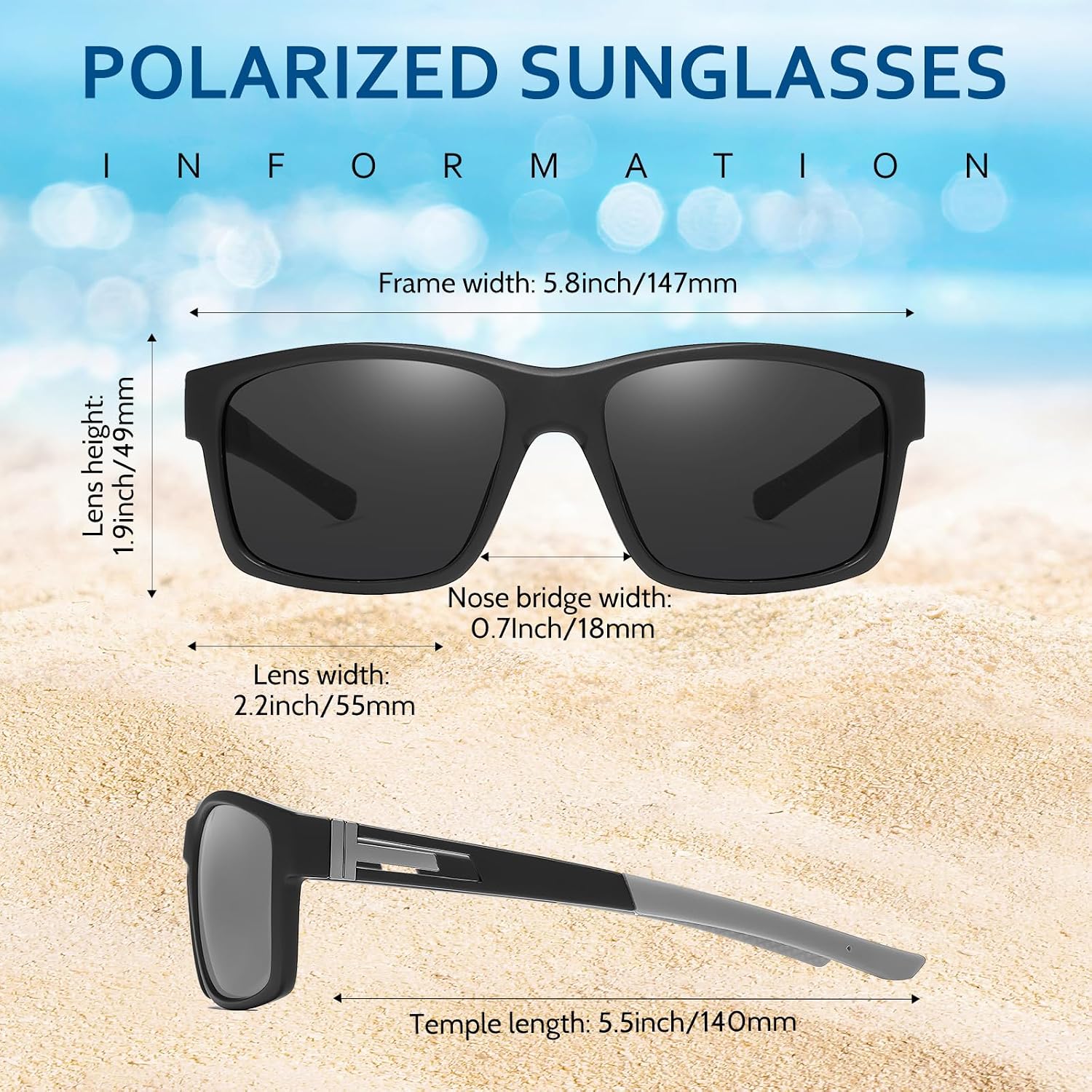 Detalle de Ulknyss Lunettes de soleil sport homme polarisées Polarisées UV400