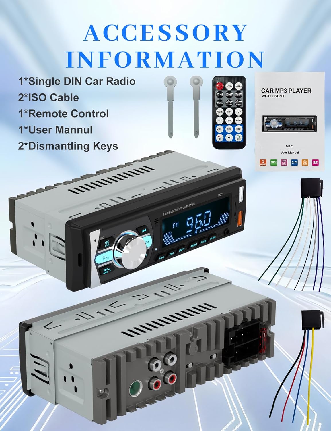 Thumbnail 6 de NORHOM Single Din Bluetooth Car Stereo