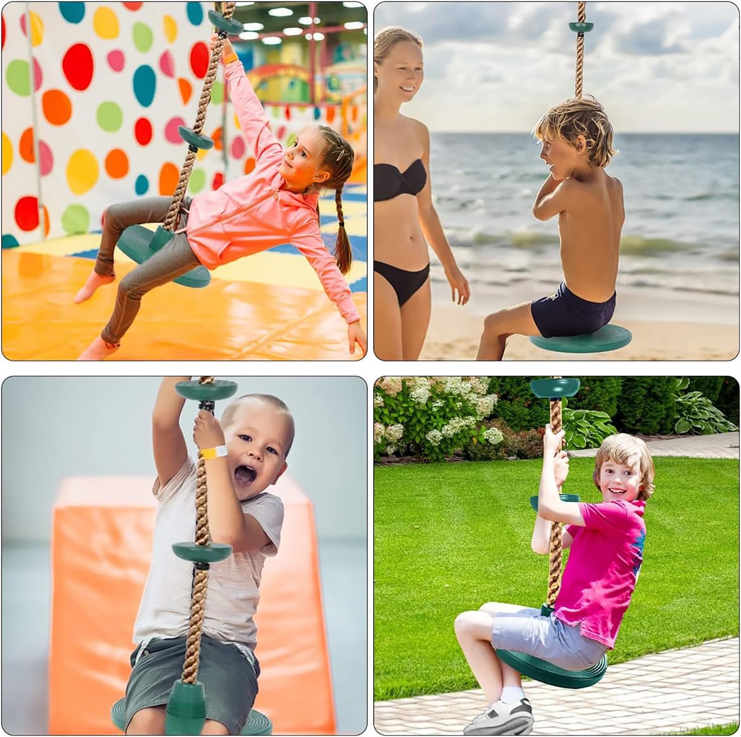 Thumbnail 6 de Ausbond Kletterseil-Schaukel für Kinder – Outdoor-Schaukel mit verstellbarer Seillänge bis 200 kg