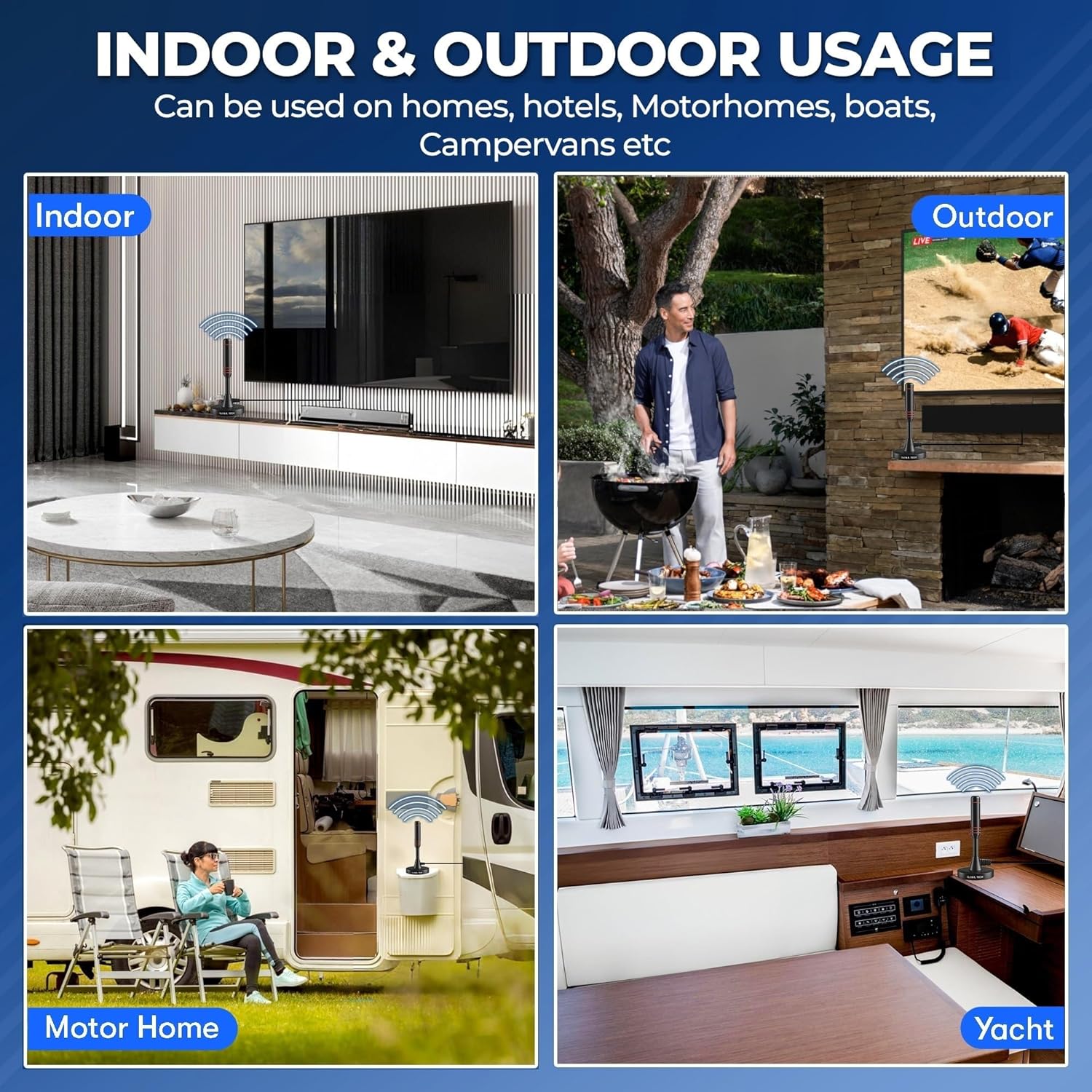 Thumbnail 6 de Global Tech Indoor TV Aerial High Gain for All TVs