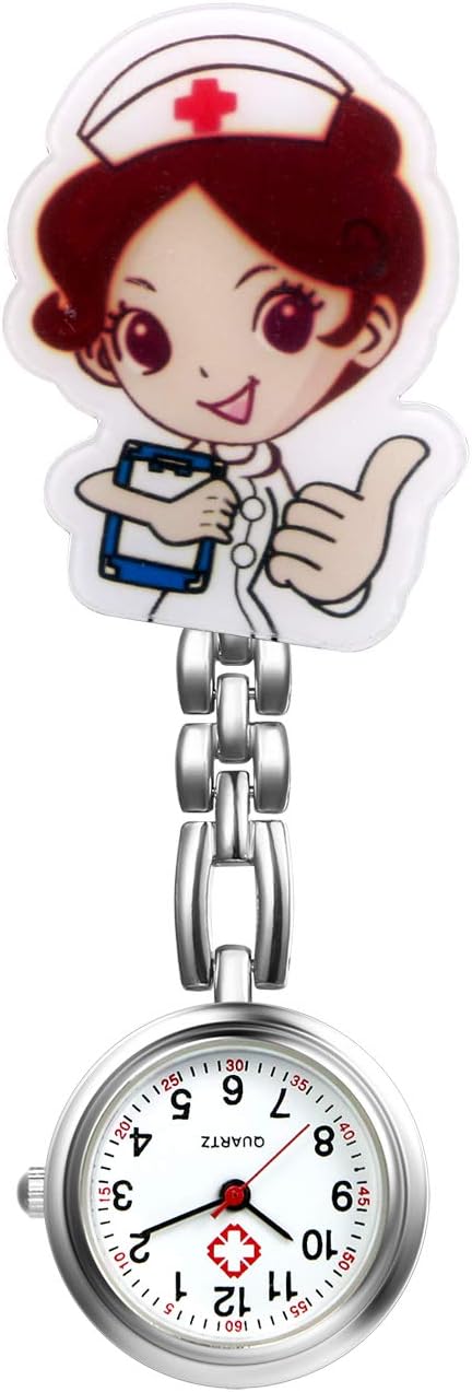 Detalle de Avaner Krankenschwesteruhr Cartoon Taschenuhr mit Clip – Präzise Quarzleistung, spritziges Design für Pfleger:innen