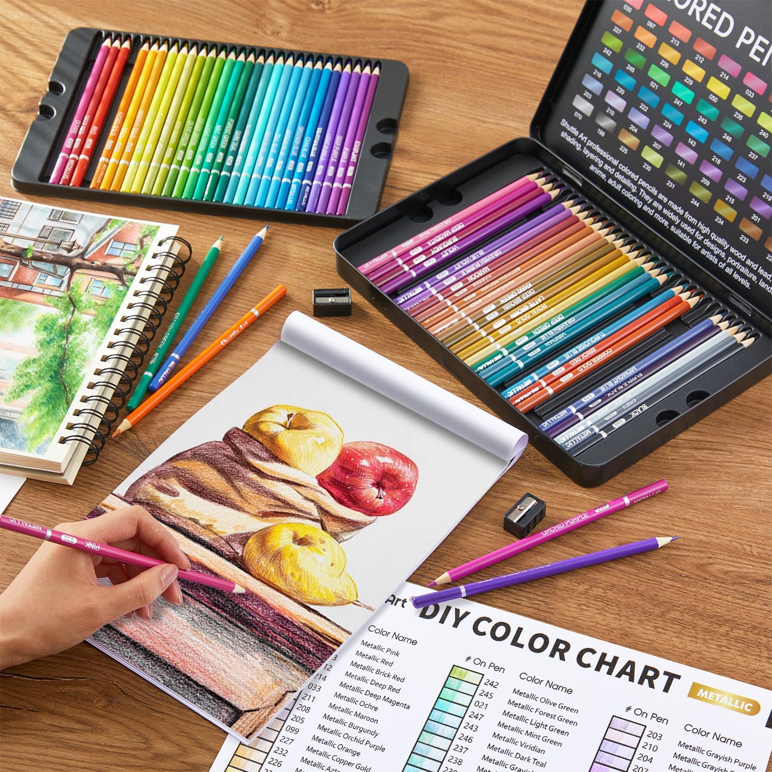 Thumbnail 5 de Shuttle Art Metallic Buntstifte 60 ✏️