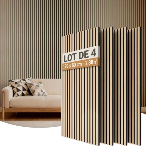 Detalle de TONOR panneaux muraux décoratifs en bois 120 x 60 cm