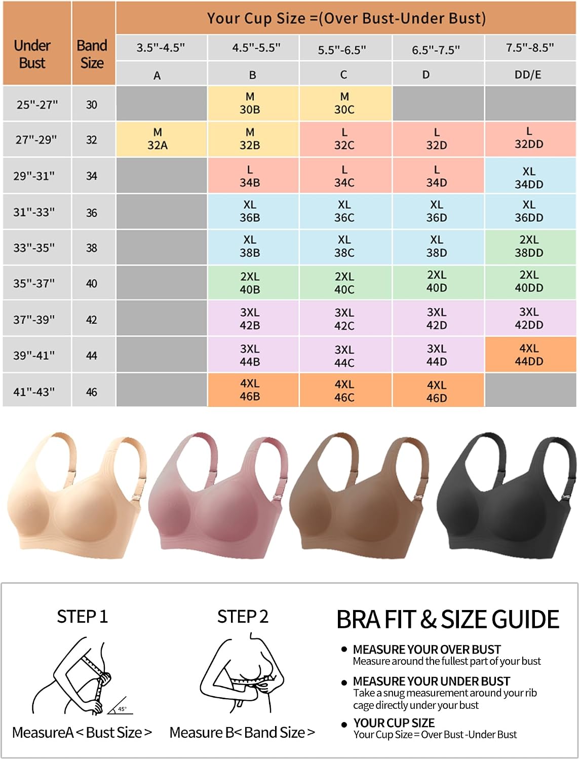 Detalle de Mivorica No Wired Seamless Wireless Full Coverage Everyday Bras