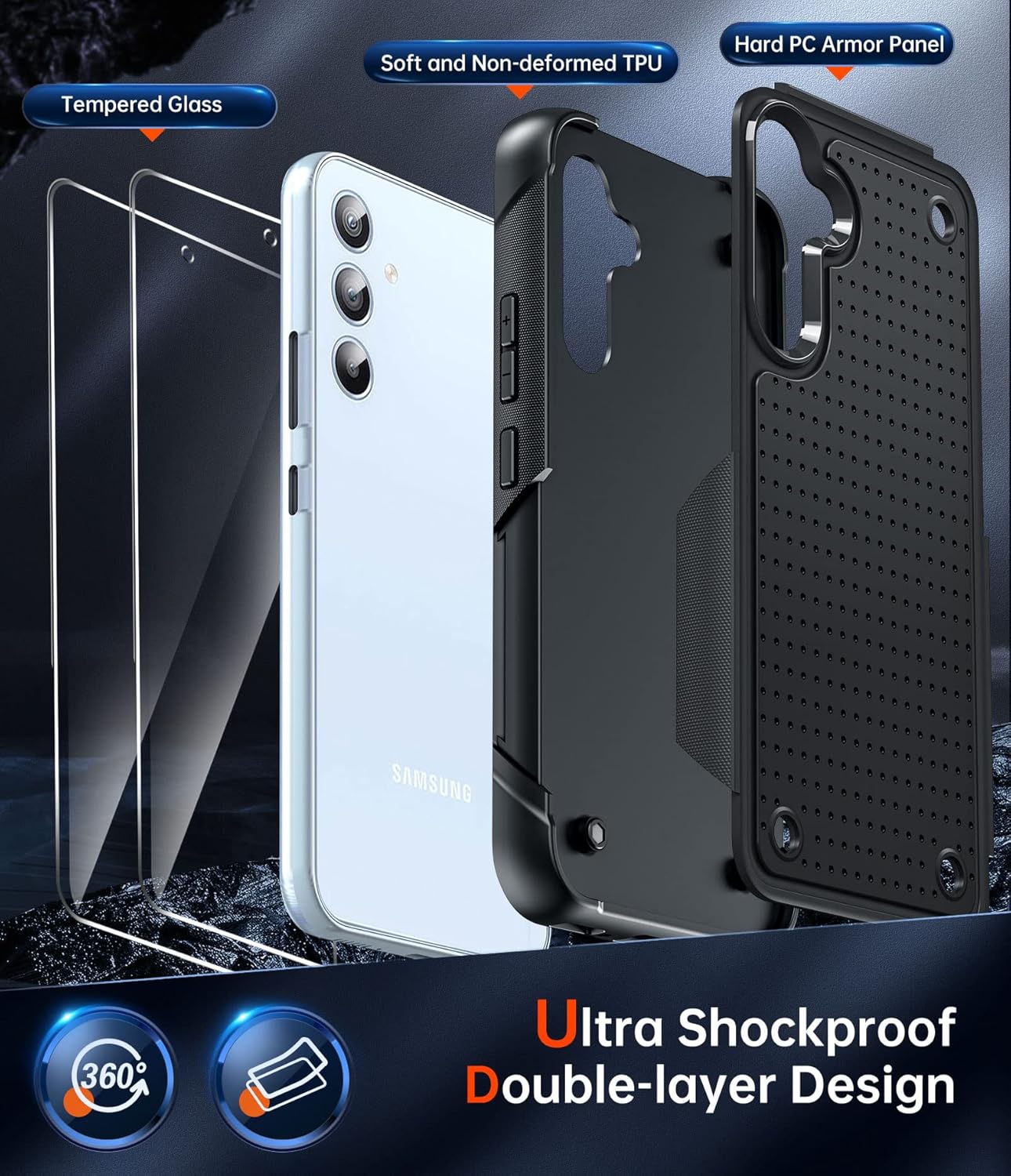 Detalle 2 de LeYi Armour Case for Galaxy A54 5G