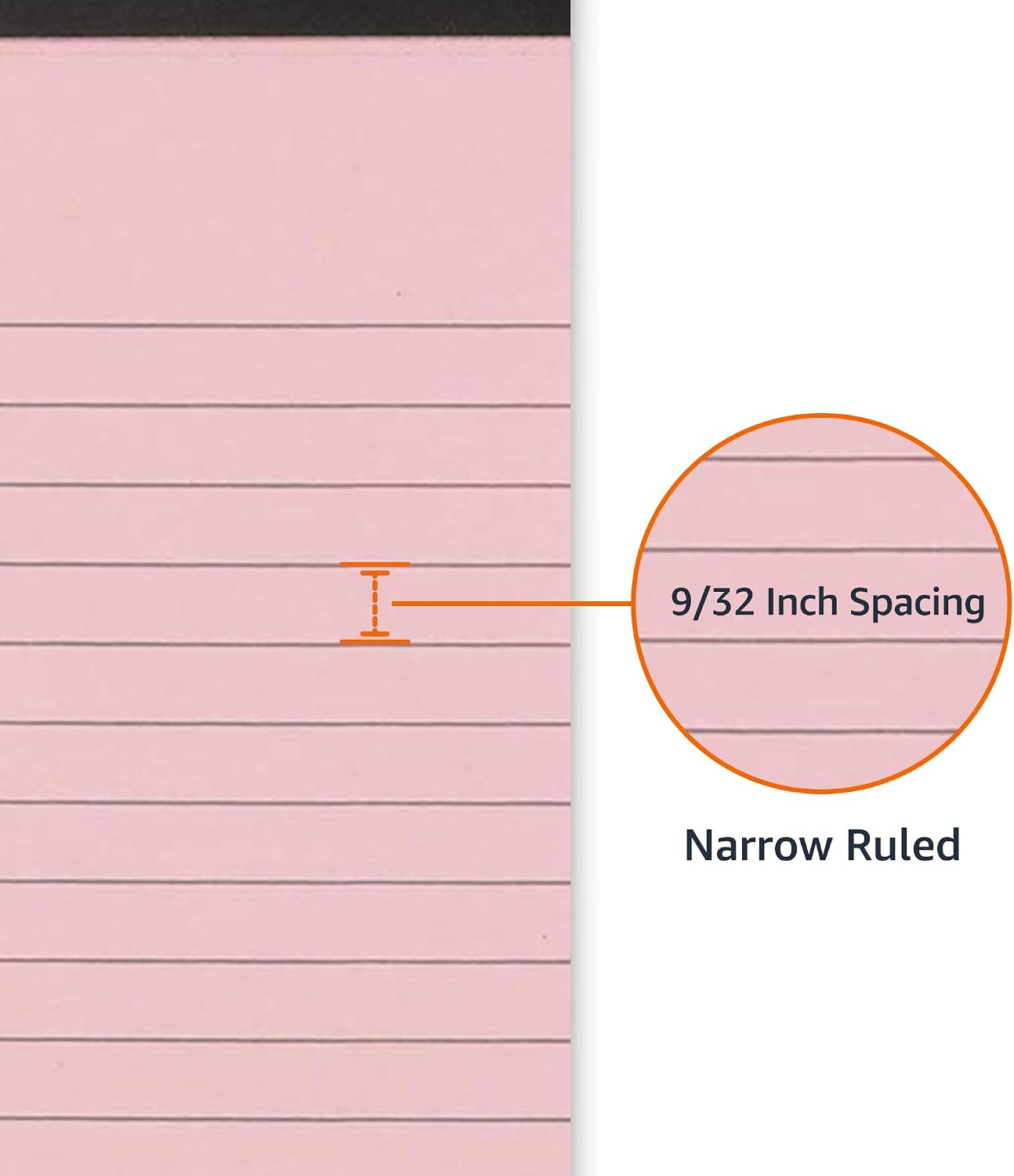 Detalle de Amazon Basics Narrow Ruled Writing Pads, 5 x 8 inches, 6-Pack of 50 Sheets