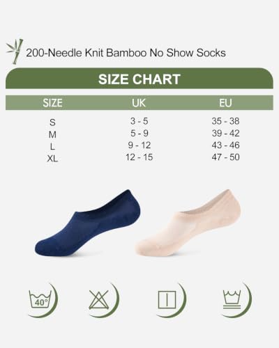 Thumbnail 8 de Cirold Bamboo No Show Socks for Men & Women (6 Pairs) – Beige, Non-Slip