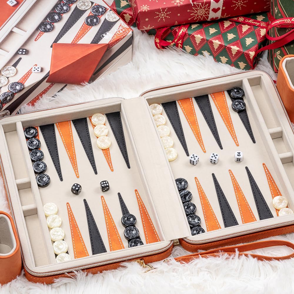 Detalle de Backgammon-Set für Erwachsene 24 x 18 cm