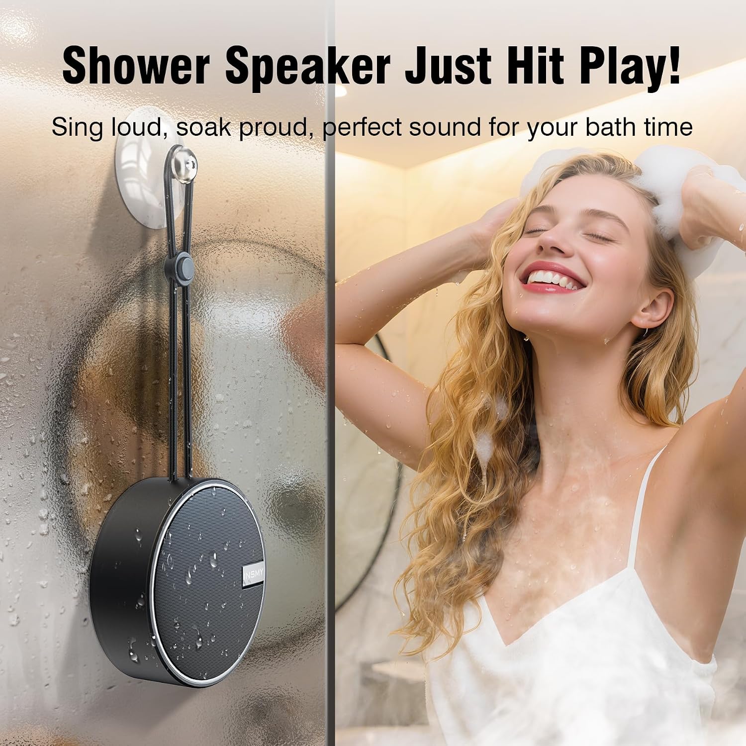 Detalle de INSMY C12 Waterproof Bluetooth Shower Speaker 1200mAh