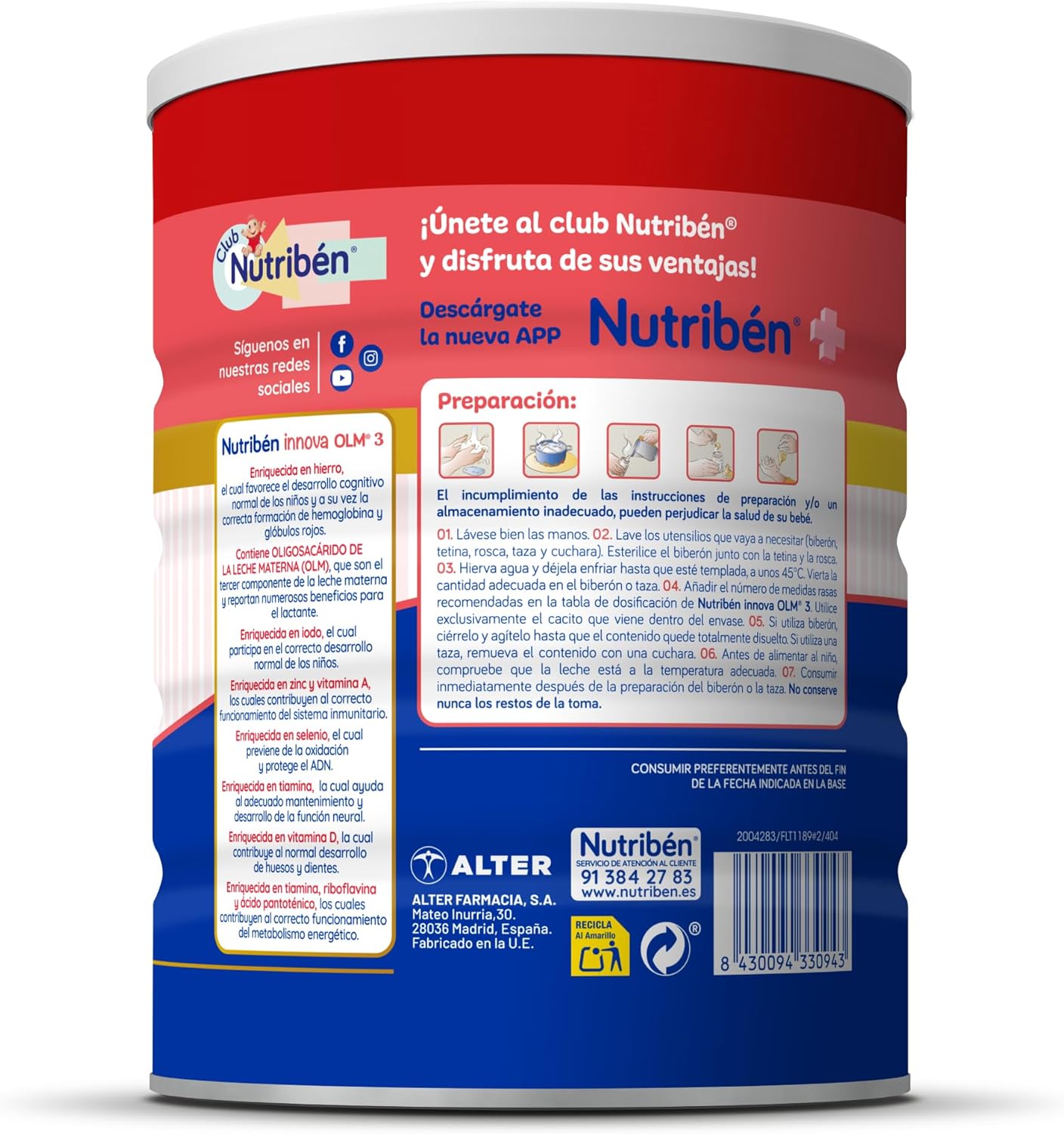 Detalle de Nutribén Innova 3 Leche en Polvo Bebé 1kg