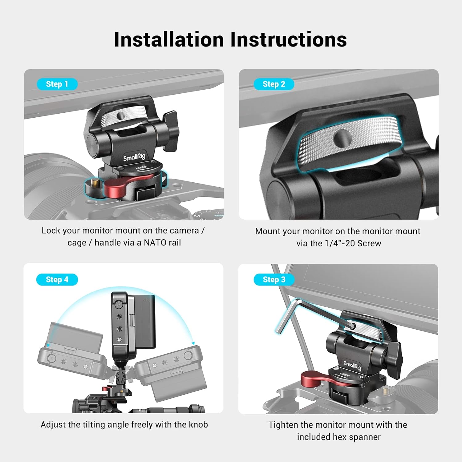 Thumbnail 4 de SMALLRIG 2906B supporto monitor 5-7"